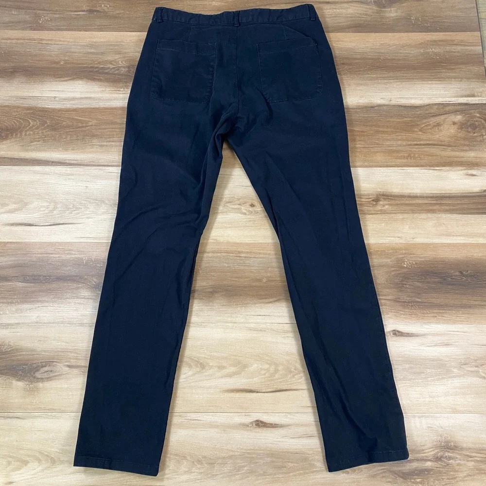 Saks Fifth Avenue Modern Mens Black Chino Pants Size 32 Cotton Stretch Trousers